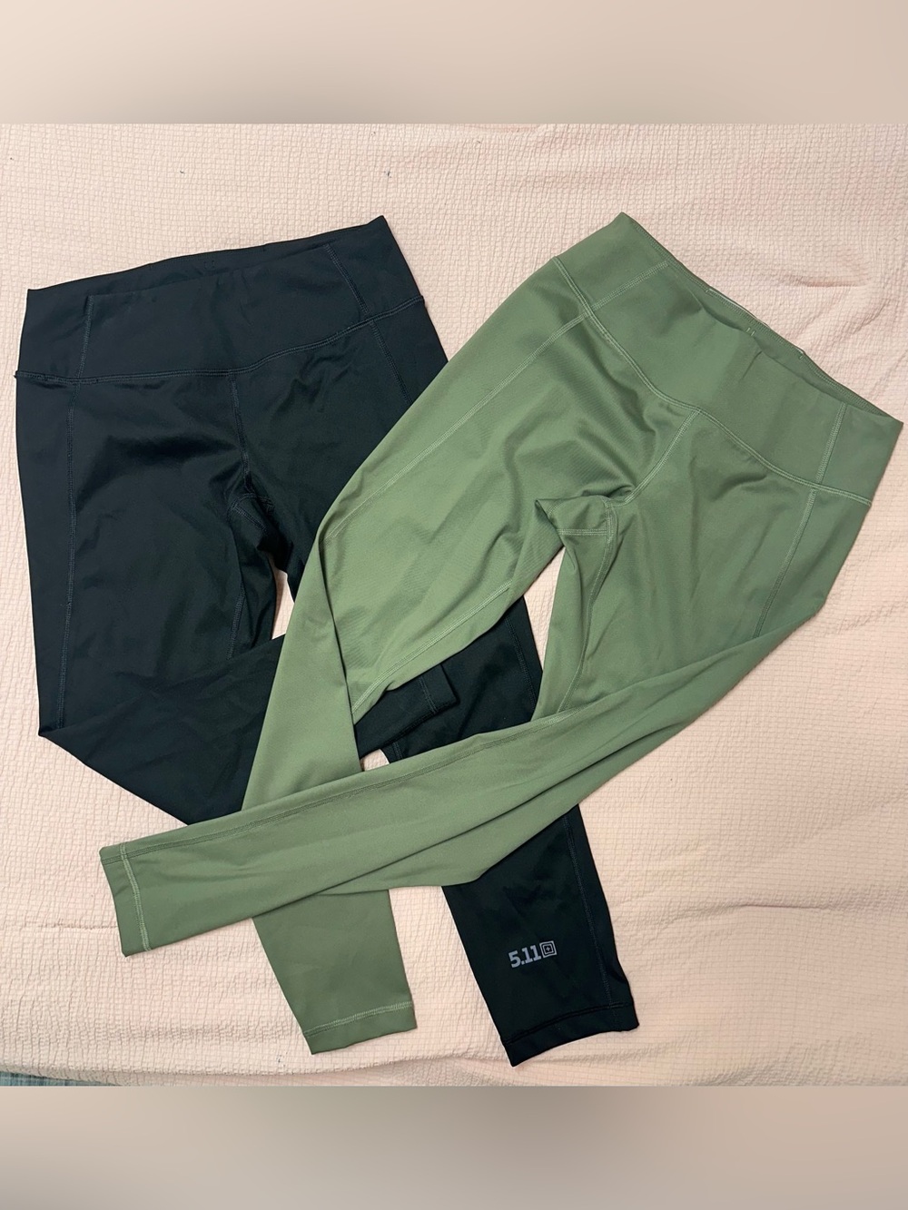 5.11 Tactical Kids' Leggings — Black & Olive Green